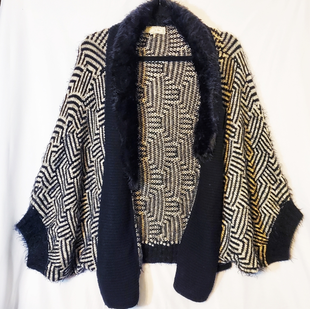A'reve Eyelash Shrug Open Cardigan Sweater S/M